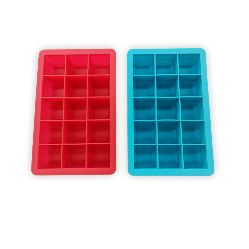 15 cavities mini square 3cm silicone freezer ice cube tray