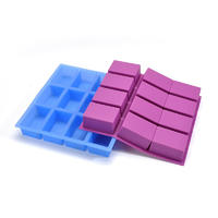 12 cups flexible rectangular silicone soap molds