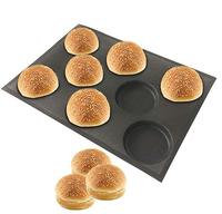 Silicone Hamburger Bread Forms Perforated Bakery Molds Non Stick Baking Sheets Fit Half Pan Size
