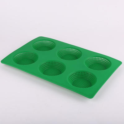 6 Cavity Micro Silicone  Perforated Round Roll Baking Pan