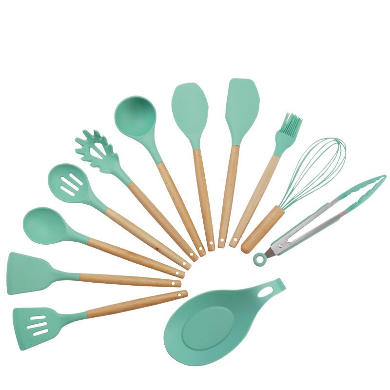 BSCI Factory made 12 Pcs set Silicone kitchen Utensil set