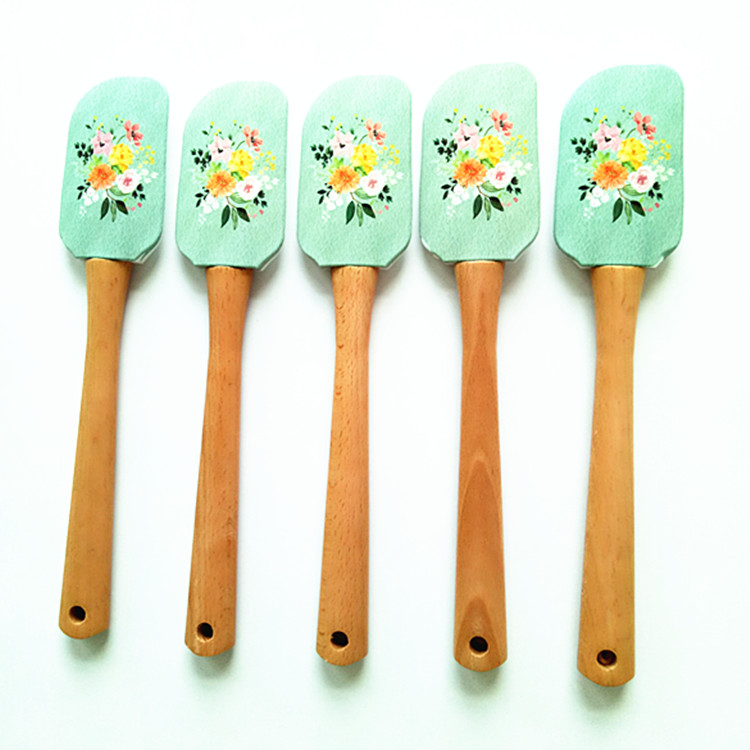 Customized color spatula silicone spatula wooden spatula