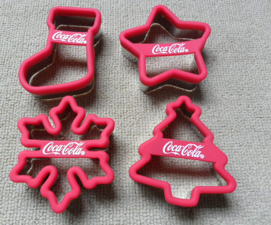 SEDEX Factory Food grade logo printed silicone christmas cookie cutter set