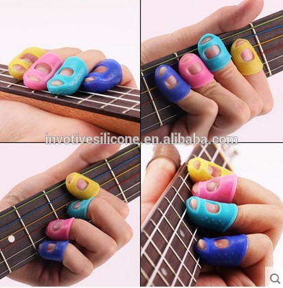 Sedex Factory food grade anti-slip soft silicone rubber finger cots finger cover protector for play guitar