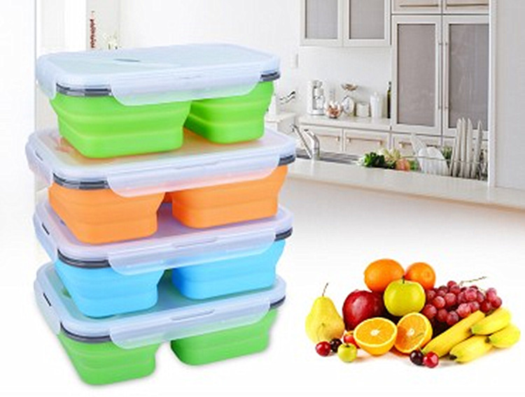 silicone folding box silicone food Storage Containers with Lids