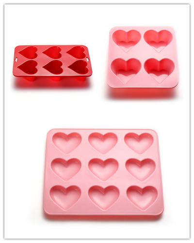 Hot Selling Silicone 6 Holes Cake Mold Heart Shaped Baking Mold