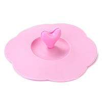 Colorful Silicone Cup Covers with Heart Shape Spoon Holder