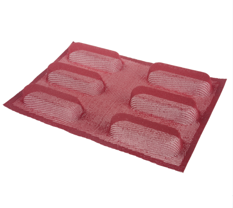 Silicone Fiber Glass Bread Pan Non-Stick Perforated Baking Mold Baguette Tray