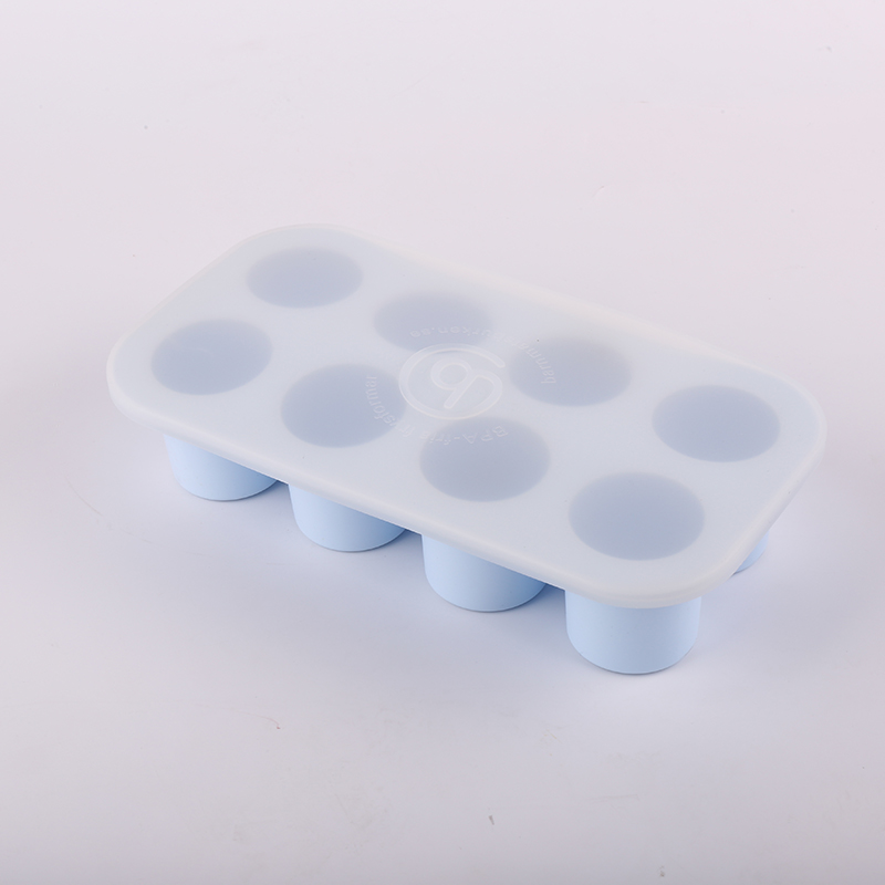 BPA free customized brand logo 8 cavites silicone food storage box tray for baby