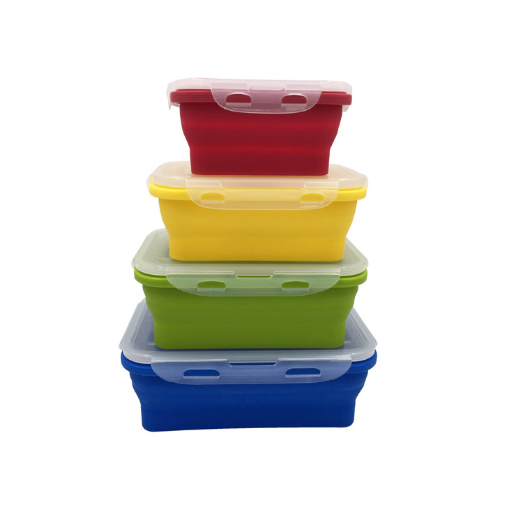 Hot Selling 4 Pack Collapsible Silicone Storage Container