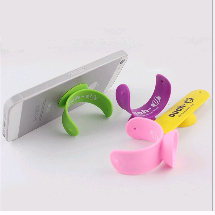 BSCI Factory Promotional Cheap touch U Suction cup Silicone snap cell phone stand holder