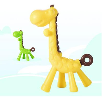 Cartoon Giraffe Shape Baby Teether Chew Toy Molar Rod Silicone Teeth Stick Teethers