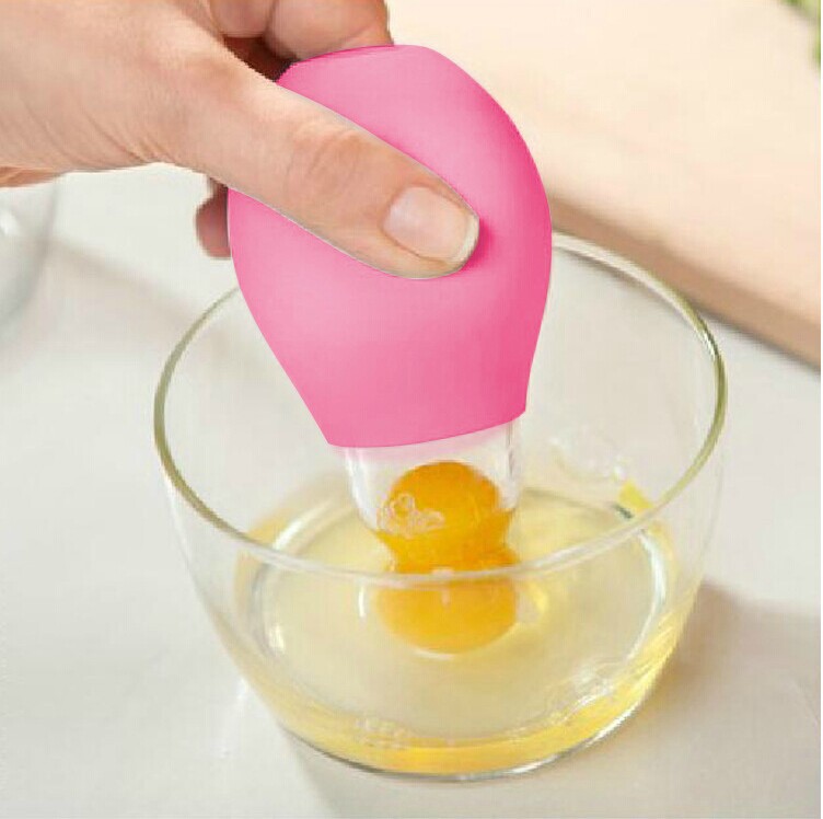 Promotional cheap kitchen baking tool silicone egg yolk extractor separator egg white divider