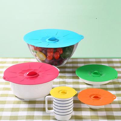 BSCI Factory Food Grade Set of 3 Suction silicone glass bowl lid set