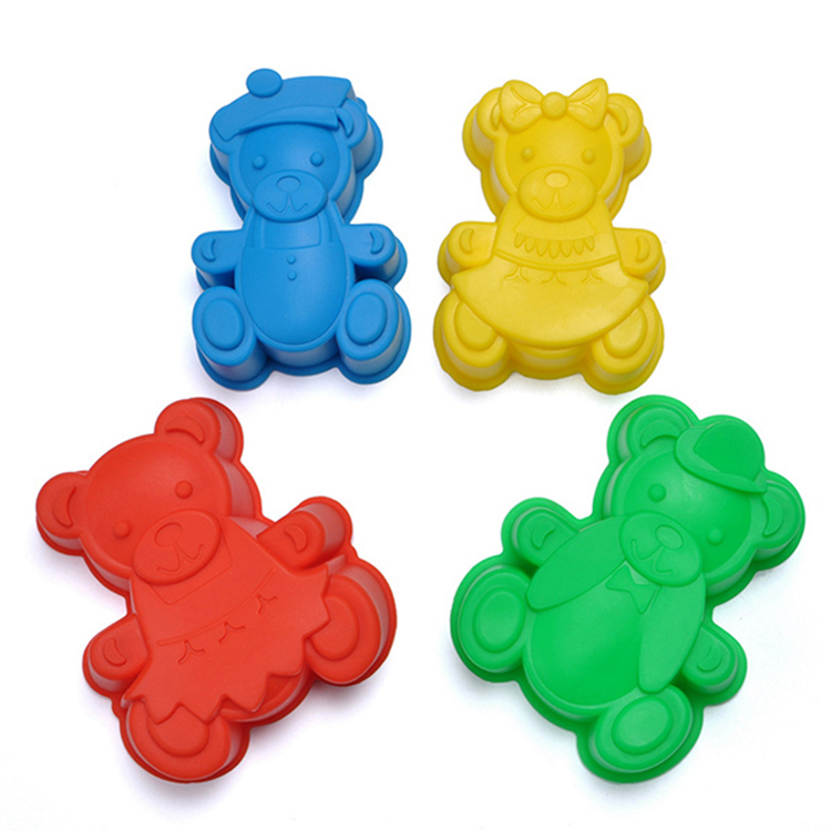 Lovely bear birthday cake pan candy mold for kids