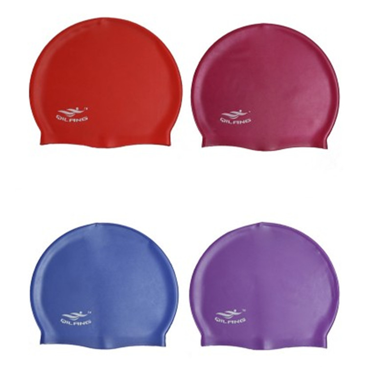 Customized printed logo Water-proof silicone swimming cap color swimming cap