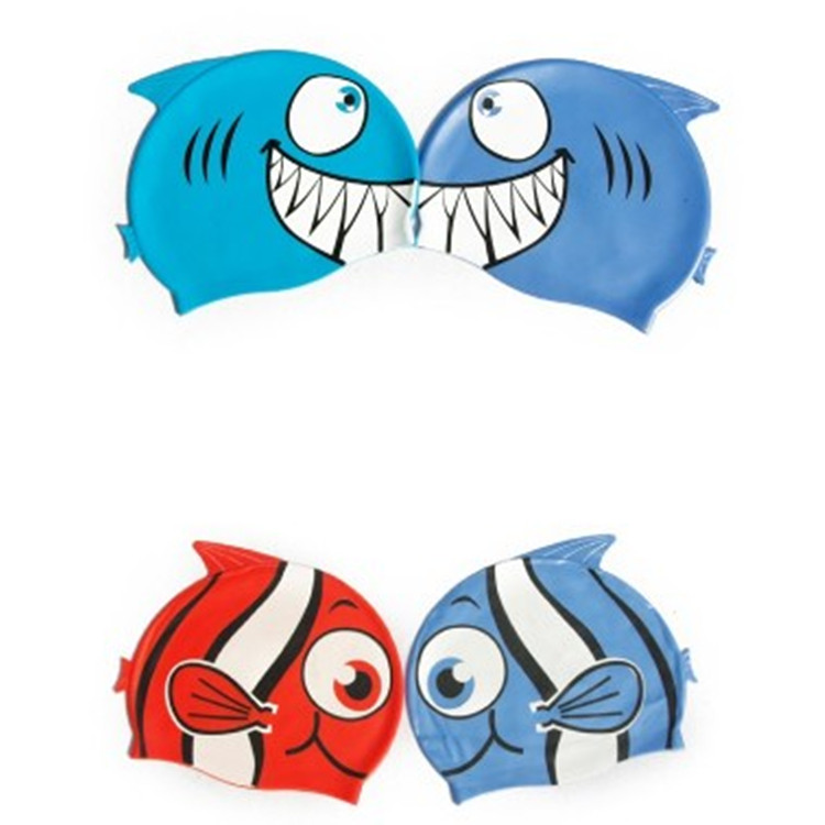 Kids Cartoon Swimming Cap Fish-shaped Swimming Cap Waterproof Silicone SwimmingCap